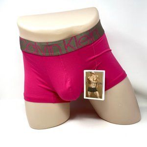Calvin Klein NB2540670 Man's Size XL Low Rise Trunks Microfiber Pink Gold Logo